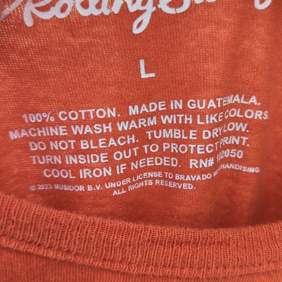 The Rolling Stones Shirt Womens Large Cropped Graphic Rock Festival Retro Orange - Picture 4 of 9